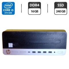 Комп'ютер HP ProDesk 600 G3 SFF / Intel Core i5-6500 (4 ядра по 3.2 - 3.6 GHz) / 16 GB DDR4 / 240 GB SSD / Intel HD Graphics 530