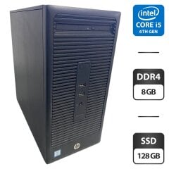 Компьютер HP 280 G2 Tower / Intel Core i5-6400 (4 ядра по 2.7 - 3.3 GHz) / 8 GB DDR4 / 128 GB SSD / Intel HD Graphics 530 / DVD-ROM