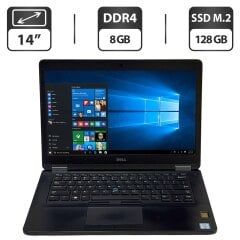Ультрабук Б-класс Dell Latitude E5470 / 14" (1366x768) TN / Intel Core i5-6300U (2 (4) ядра по 2.4 - 3.0 GHz) / 8 GB DDR4 / 128 GB SSD M.2 / Intel HD Graphics 520 / WebCam / Windows 10 Pro