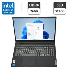 Ноутбук Lenovo V15 G4 IAH / 15.6" (1920x1080) IPS / Intel Core i5-12500H (12 (16) ядер по 2.3 - 4.5 GHz) / 24 GB DDR4 / 512 GB SSD / Intel Iris Xe Graphics / WebCam / Windows 11 Pro