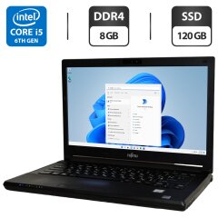 Ноутбук Б-класс Fujitsu LifeBook E546 / 14" (1366x768) TN / Intel Core i5-6200U (2 (4) ядра по 2.3 - 2.8 GHz) / 8 GB DDR4 / 120 GB SSD / Intel HD Graphics 520 / WebCam / Windows 11 Pro
