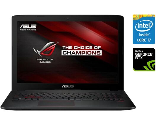 Игровой ноутбук Asus ROG ZX50VW / 15.6" (1920x1080) TN / Intel Core i7-6700HQ (4 (8) ядра по 2.6 - 3.5 GHz) / 8 GB DDR4 / 500 GB SSD / nVidia GeForce GTX 960, 2 GB GDDR5, 128-bit / WebCam /  DVD-ROM / Win 10 Home