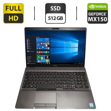 Ультрабук Б-клас Dell Latitude 5501 / 15.6" (1920x1080) IPS / Intel Core i5-9400H (4 (8) ядра по 2.5 - 4.3 GHz) / 16 GB DDR4 / 512 GB SSD / nVidia GeForce MX150, 2 GB GDDR5, 64-bit / WebCam