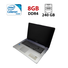 Ноутбук Б-класс Asus Vivobook X705MA / 17.3" (1600x900) TN / Intel Celeron N4000 (2 ядра по 1.1 - 2.6 GHz) / 4 GB DDR4 / 500 GB HDD / Intel HD Graphics 600 / WebCam / Windows 10