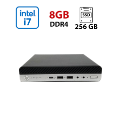 Неттоп HP EliteDesk 800 G5 Mini USFF / Intel Core i7-9700T (8 ядер по 2.0 - 4.3 GHz) / 8 GB DDR4 / 256 GB SSD M.2 NVMe / Intel UHD Graphics 630 / Win 11 Pro Lic