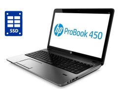 Ноутбук А-клас HP ProBook 450 G2 / 15.6" (1366x768) TN / Intel Core i3-4030U (2 (4) ядра по 1.9 GHz) / 4 GB DDR3 / 128 GB SSD / Intel HD Graphics 4400 / WebCam / DVD-RW / Win 10 Pro