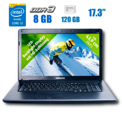 Ноутбук Б-класс Medion Akoya E7216 / 17.3" (1600x900) TN / Intel Core i3-380M (2 (4) ядра по 2.53 GHz) / 8 GB DDR3 / 120 GB SSD / Intel HD Graphics / NoWebCam / New АКБ