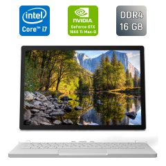 Ігровий ноутбук-трансформер Б-клас Microsoft Surface Book 3 / 15" (3240x2160) IPS / Intel Core i7-1065G7 (4 (8) ядра по 1.3 - 3.9 GHz) / 16 GB DDR4 / 256 GB SSD / nVidia GeForce GTX 1660 Ti Max-Q, 6 GB GDDR6, 192-bit / WebCam / USB Type-C