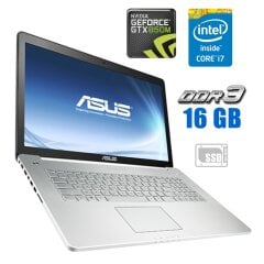 Игровой ноутбук Asus N750JK / 17.3" (1920x1080) TN / Intel Core i7-4700MQ (4 (8) ядра по 2.4 - 3.4 GHz) / 16 GB DDR3 / 480 GB SSD / nVidia GeForce GTX 850M, 2 GB GDDR5, 128-bit / WebCam