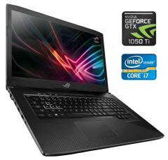 Игровой ноутбук Asus Strix 17 Gl703GE / 17.3" (1920x1080) IPS / Intel Core i7-8750H (6 (12) ядер по 2.2 - 4.1 GHz) / 16 GB DDR4 / 256 GB SSD + 750 GB HDD / nVidia Geforce GTX 1050 Ti, 4 GB GDDR5, 128-bit / WebCam / Windows 10