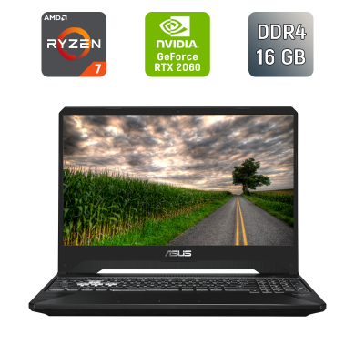 Игровой ноутбук Asus TUF Gaming FX505D / 15.6" (1920x1080) IPS / AMD Ryzen 7 3750H (4 (8) ядер по 2.3 - 4.0 GHz) / 16 GB DDR4 / 512 GB SSD / nVidia GeForce RTX 2060, 6 GB GDDR6, 192-bit / WebCam / HDMI
