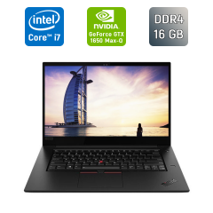 Ігровий ноутбук Б-клас Lenovo ThinkPad X1 Extreme Gen 2 / 15.6" (1920x1080) IPS / Intel Core i7-9750H (6 (12) ядер по 2.6 - 4.5 GHz) / 16 GB DDR4 / 512 GB SSD / nVidia GeForce GTX 1650 Max-Q, 4 GB GDDR5, 128-bit / WebCam / Fingerprint