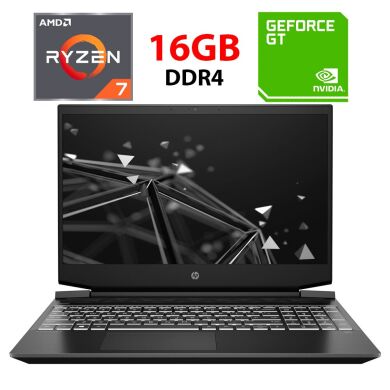 Игровой ноутбук HP Pavilion Gaming 15-ec0004ua / 15.6" (1920x1080) IPS / AMD Ryzen 7 3750H (4 (8) ядра по 2.3 - 4.0 GHz) / 16 GB DDR4 / 512 GB SSD / nVidia GeForce GTX 1660 Ti Max-Q, 6 GB GDDR6, 192-bit / WebCam / HDMI