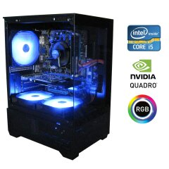 Игровой ПК Aura Elite Lite Tower / Intel Core i5-2400 (4 ядра по 3.1 - 3.4 GHz) / 16 GB DDR3 / 120 GB SSD + 500 GB HDD / nVidia Quadro K2000, 2 GB GDDR5, 128-bit / Win 10 Pro + Кабель питания