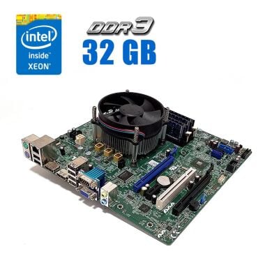 Комплект: Материнская плата Dell Optiplex 7020 / Intel Xeon E3-1240 v3 (4 (8) ядра по 3.4 - 3.8 GHz) (аналог i7-4770) / 32 GB DDR3 / Кулер Dell