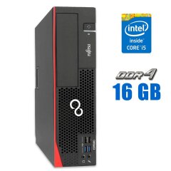 Компьютер Fujitsu Esprimo D757 E90+ SFF / Intel Core i5-6500 (4 ядра по 3.2 - 3.6 GHz) / 16 GB DDR4 / 500 GB HDD / Intel HD Graphics 530 / DVI