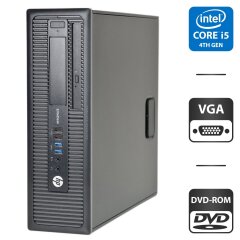 Компьютер HP EliteDesk 800 G1 SFF / Intel Core i5-4570 (4 ядра по 3.2 - 3.6 GHz) / 8 GB DDR3 / 500 GB HDD / Intel HD Graphics 4600 / DVD-ROM / VGA