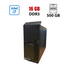 Компьютер Lenovo ThinkCentre M82 Tower / Intel Core i7-2600K (4 (8) ядра по 3.4 - 3.8 GHz) / 16 GB DDR3 / 500 GB HDD / Intel HD Graphics 3000