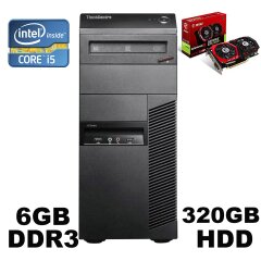 Lenovo m81 Tower / Intel Core i5-2400 (4 ядра по 3.1-3.4GHz) / 6 GB DDR3 / 320 GB HDD / GeForce GTX 1050 Ti 4GB GDDR5 (HDMI, DVI, DP) / БП 400W