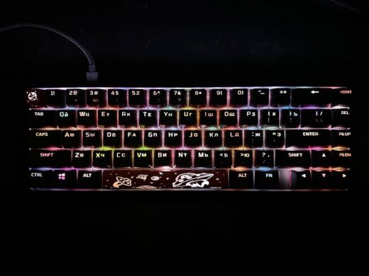Механічна ігрова дротова клавіатура HyperX Alloy Origins Aqua / повнорозмірна / чорна