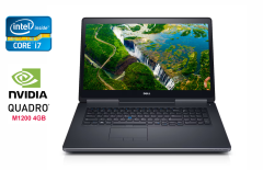 Мобільна робоча станція Б-клас Dell Precision 7720 / 17.3" (1920x1080) IPS / Intel Core i7-6820HQ (4 (8) ядра по 2.7 - 3.6 GHz) / 16 GB DDR4 / 128 GB SSD + 1000 GB HDD / nVidia Quadro M1200, 4 GB GDDR5, 256-bit / WebCam / HDMI