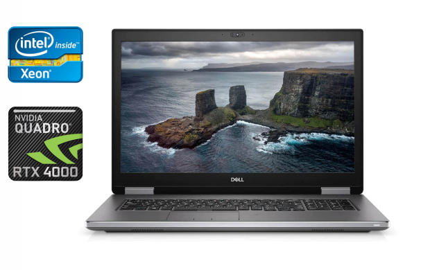 Мобильная рабочая станция Dell Precision 7740 / 17.3" (1920x1080) IPS / Intel Xeon E-2276M (6 (12) ядер по 2.8 - 4.7 GHz) / 32 GB DDR4 / 1000 GB SSD / nVidia Quadro RTX 4000, 8 GB GDDR6, 256-bit / WebCam / HDMI / Windows 10
