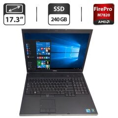 Мобільна робоча станція Dell Precision M6500 / 17.3" (1920x1200) TN / Intel Core i7-720QM (4 (8) ядра по 1.6 - 2.8 GHz) / 16 GB DDR3 / 240 GB SSD / AMD FirePro M7820, 1 GB GDDR5, 128-bit / WebCam / DVD-ROM