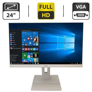 Монітор Acer B246HYL / 24" (1920x1080) IPS / VGA, DVI, DisplayPort + Кабелі (VGA та живлення) в комплекті