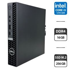 Неттоп Dell OptiPlex 7000 Micro USFF / Intel Core i5-12500T (6 (12) ядер по 2.0 - 4.4 GHz) / 16 GB DDR4 / 256 GB SSD M.2 / Intel UHD Graphics 770 / Блок живлення