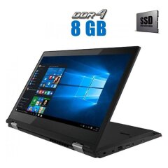 Ноутбук-трансформер Lenovo ThinkPad L380 Yoga / 13.3" (1920x1080) IPS Touch / Intel Core i3-8130U (2 (4) ядра по 2.2 - 3.4 GHz) / 8 GB DDR4 / 128 GB SSD / Intel UHD Graphics 620 / WebCam / Windows 10 Pro