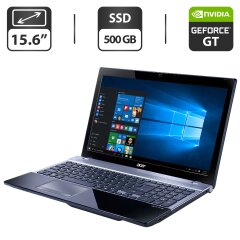 Ноутбук Acer Aspire V3-571G / 15.6" (1366x768) TN / Intel Core i7-3630QM (4 (8) ядра по 2.4 - 3.4 GHz) / 8 GB DDR3 / 500 GB SSD / nVidia GeForce GT 640M, 2 GB GDDR3, 128-bit / WebCam / DVD-ROM + Бездротова мишка