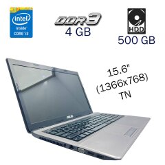 Ноутбук Asus K53SJ / 15.6" (1366x768) TN / Intel Core i3-2310M (2 (4) ядра по 2.1 GHz) / 4 GB DDR3 / 500 GB HDD / nVidia GeForce GT 520M, 1 GB DDR3, 64-bit / WebCam