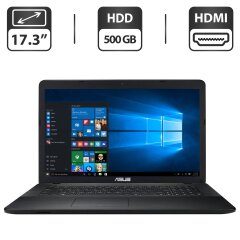 Ноутбук Б-класс Asus F751M / 17.3" (1600x900) TN / Intel Celeron N2930 (4 ядра по 1.83 - 2.16 GHz) / 4 GB DDR3 / 500 GB HDD / Intel HD Graphics / WebCam