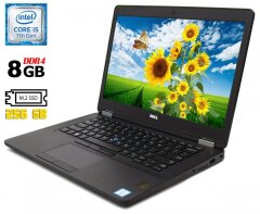 Ноутбук Б-класс Dell Latitude 5490 / 14" (1366x768) TN / Intel Core i5-7300U (2 (4) ядра по 2.6 - 3.5 GHz) / 8 GB DDR4 / 256 GB SSD M.2 / Intel HD Graphics 620 / WebCam / Fingerprint / HDMI / Windows 10 лицензия