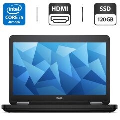 Ноутбук Б-клас Dell Latitude E5540 / 15.6" (1366x768) TN / Intel Core i5-4310U (2 (4) ядра по 2.0 - 3.0 GHz) / 4 GB DDR3 / 120 GB SSD / Intel HD Graphics 4400 / DVD-ROM / HDMI