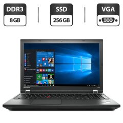Ноутбук Б-клас Lenovo ThinkPad L540 / 15.6" (1366x768) TN / Intel Core i5-4300M (2 (4) ядра по 2.6 - 3.3 GHz) / 8 GB DDR3 / 256 GB SSD / Intel HD Graphics 4600 / WebCam / VGA / BIOS PASSWORD BOOT