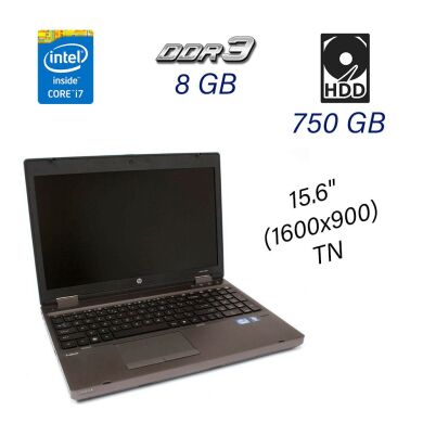 Ноутбук Б класс HP ProBook 6570b Grey / 15.6" (1600x900) TN / Intel Core i7-3540M (2 (4) ядра по 3.0 - 3.7 GHz) / 8 GB DDR3 / 750 GB HDD / WebCam / DVD-ROM
