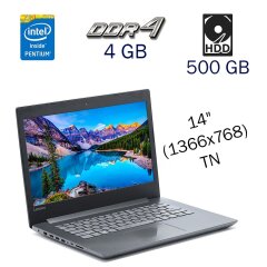 Ноутбук Б класа Lenovo Ideapad 320-14ISK / 14" (1366x768) TN / Intel Pentium N4200 (4 ядра по 1.1 - 2.5 GHz) / 4 GB DDR4 / 500 GB HDD / AMD Radeon 530, 2 GB DDR3, 64-bit / WebCam