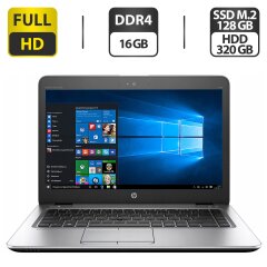 Ультрабук HP EliteBook 840r G4 / 14" (1920x1080) IPS / Intel Core i5-8250U (4 (8) ядра по 1.6 - 3.4 GHz) / 16 GB DDR4 / 128 GB SSD M.2 + 320 GB HDD / Intel UHD Graphics 620 / WebCam / HDMI / Windows 10 Pro