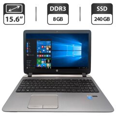 Ноутбук HP ProBook 450 G2 / 15.6" (1366x768) TN / Intel Core i3-4030U (2 (4) ядра по 1.9 GHz) / 8 GB DDR3 / 240 GB SSD / Intel HD Graphics 4400 / WebCam / DVD-ROM