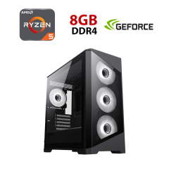 Новый игровой ПК Hunter GameMax Destroyer Tower / AMD Ryzen 5 5500 (6 (12) ядер по 3.6 - 4.2 GHz) / 8 GB DDR4 / 480 GB SSD / nVidia GeForce RTX 3050, 6 GB GDDR6, 96-bit