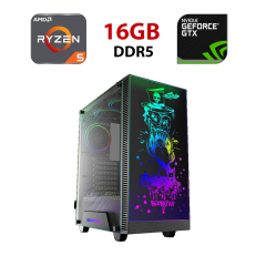 Новый игровой ПК Hunter RockStar 2 Tower / AMD Ryzen 5 8400F (6 (12) ядер по 4.2 - 4.7 GHz) / 16 GB DDR5 / 480 GB SSD / nVidia GeForce RTX 5060, 8 GB GDDR7, 128-bit