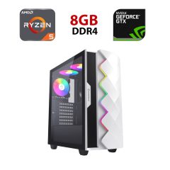 Новый игровой ПК ICE White Diamond Tower / AMD Ryzen 5 5500 (6 (12) ядер по 3.6 - 4.2 GHz) / 8 GB DDR4 / 480 GB SSD / nVidia GeForce GTX 1070 Ti, 8 GB GDDR5, 256-bit
