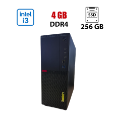 ПК Lenovo ThinkCentre M720t Tower / Intel Core i3-9100 (4 ядра по 3.6 - 4.2 GHz) / 4 GB DDR4 / 256 GB SSD / Intel UHD Graphics 630