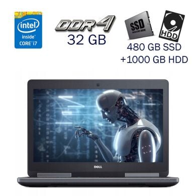 Рабочая станция Б-класс Dell Precision 7520 / 15.6" (1920x1080) TN / Intel Core i7-6820HQ (4 (8) ядра по 2.7 - 3.6 GHz) / 32 GB DDR4 / 480 GB SSD+1000 GB HDD / nVidia Quadro M2200, 4 GB GDDR5, 128-bit Рабочая станция Б-класс Dell Precision 7520 / 15.6" (1920x1080) TN / Intel Core i7-6820HQ (4 (8) ядра по 2.7 - 3.6 GHz) / 32 GB DDR4 / 480 GB SSD+1000 GB HDD / nVidia Quadro M2200, 4 GB GDDR5, 128-bit