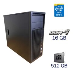 Рабочая станция HP Z240 / Intel Core i7-6700 (4 (8) ядра по 3.4 - 4.0 GHz) / 16 GB DDR4 / 512 GB SSD Samsung / Intel HD Graphics 530 / 400W