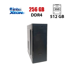 Сервер Custom Server Vinga CS115 Tower / 2x Intel Xeon Gold 6240 (18 (36) ядер по 2.6 - 3.9 GHz) / 256 GB DDR4 / 512 GB SSD NVMe / Aspeed AST2500 / 600W