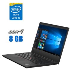 Ультрабук Lenovo ThinkPad E490 / 14" (1920x1080) IPS / Intel Core i5-8250U (4 (8) ядра по 1.6 - 3.4 GHz) / 8 GB DDR4 / 240 GB SSD / Intel UHD Graphics 620 / WebCam 