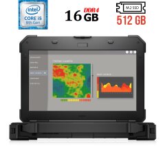 Защищенный ноутбук Dell Latitude 7424 Rugged Extreme / 14" (1920x1080) IPS Touch / Intel Core i5-8350U (4 (8) ядра по 1.7 - 3.6 GHz) / 16 GB DDR4 / 512 GB SSD M.2 / Intel UHD Graphics 620 / WebCam / HDMI