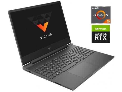 Ігровий ноутбук Б-клас HP Victus 15-fd2082wm / 15.6" (1920x1080) IPS / AMD Ryzen 5 8645HS (6 (12) ядер по 4.3 - 5.0 GHz) / 16 GB DDR5 / 512 GB SSD M.2 / nVidia GeForce RTX 4050, 6 GB GDDR6, 96-bit / WebCam / Win 11 Home